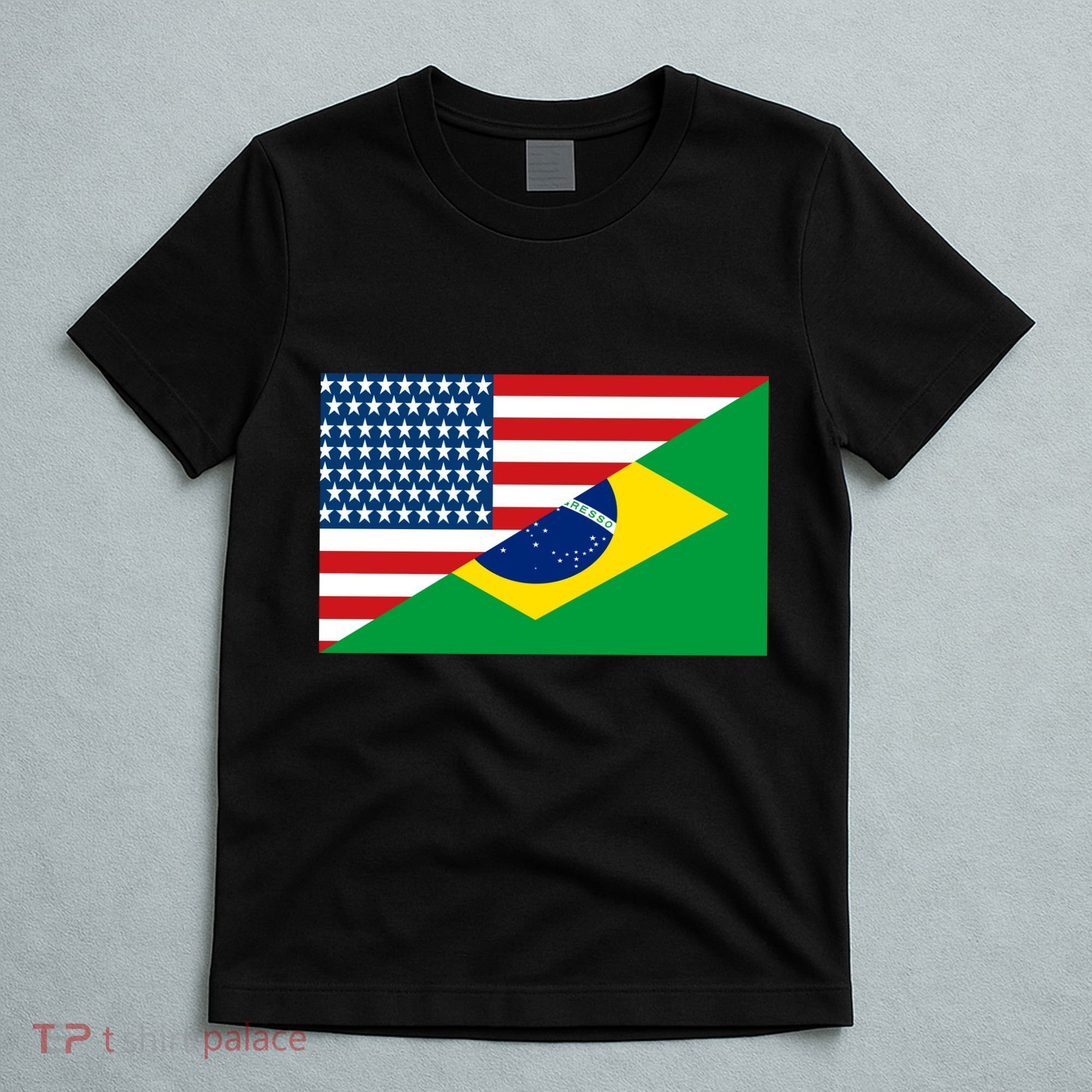 Brazil USA American Flag T-Shirt