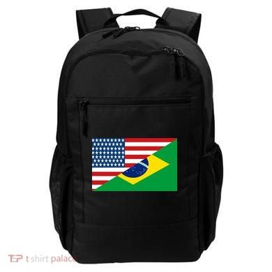 Brazil USA American Flag Backpack