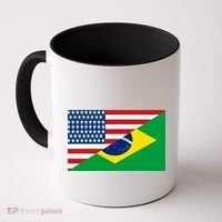 Brazil USA American Flag Coffee Mug thumb 0