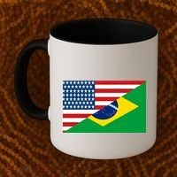 Brazil USA American Flag Coffee Mug thumb 2