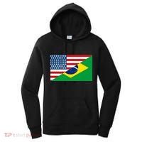 Brazil USA American Flag Women's Hoodie thumb 0