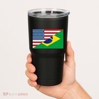 Brazil USA American Flag Tumbler thumb 2