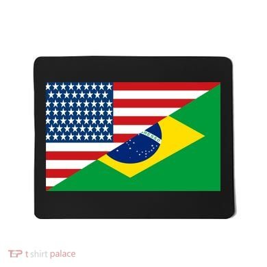 Brazil USA American Flag Mousepad