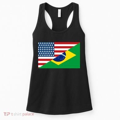 Brazil USA American Flag Women's Tank Top