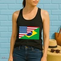 Brazil USA American Flag Women's Tank Top thumb 2