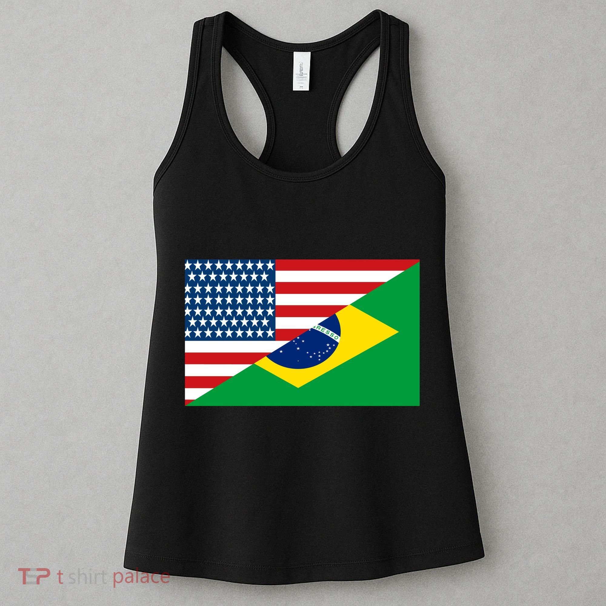Brazil USA American Flag Women's Tank Top
