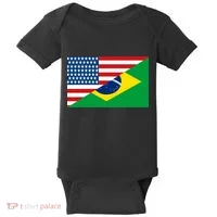 Brazil USA American Flag Baby Bodysuit thumb 0