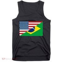 Brazil USA American Flag Tank Top thumb 0