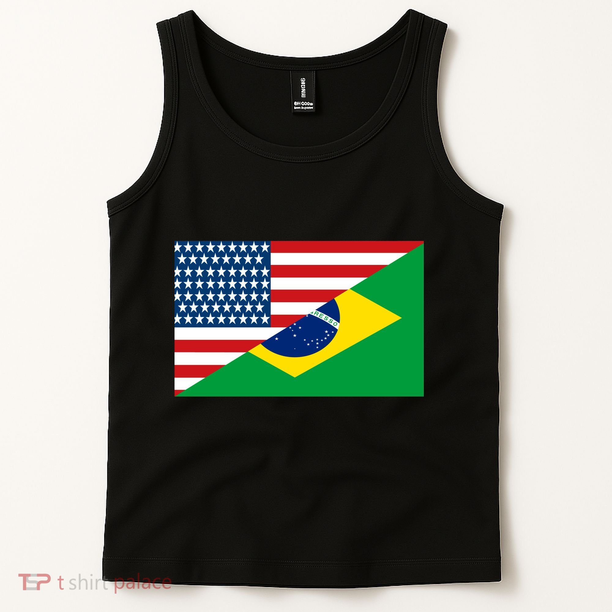 Brazil USA American Flag Tank Top