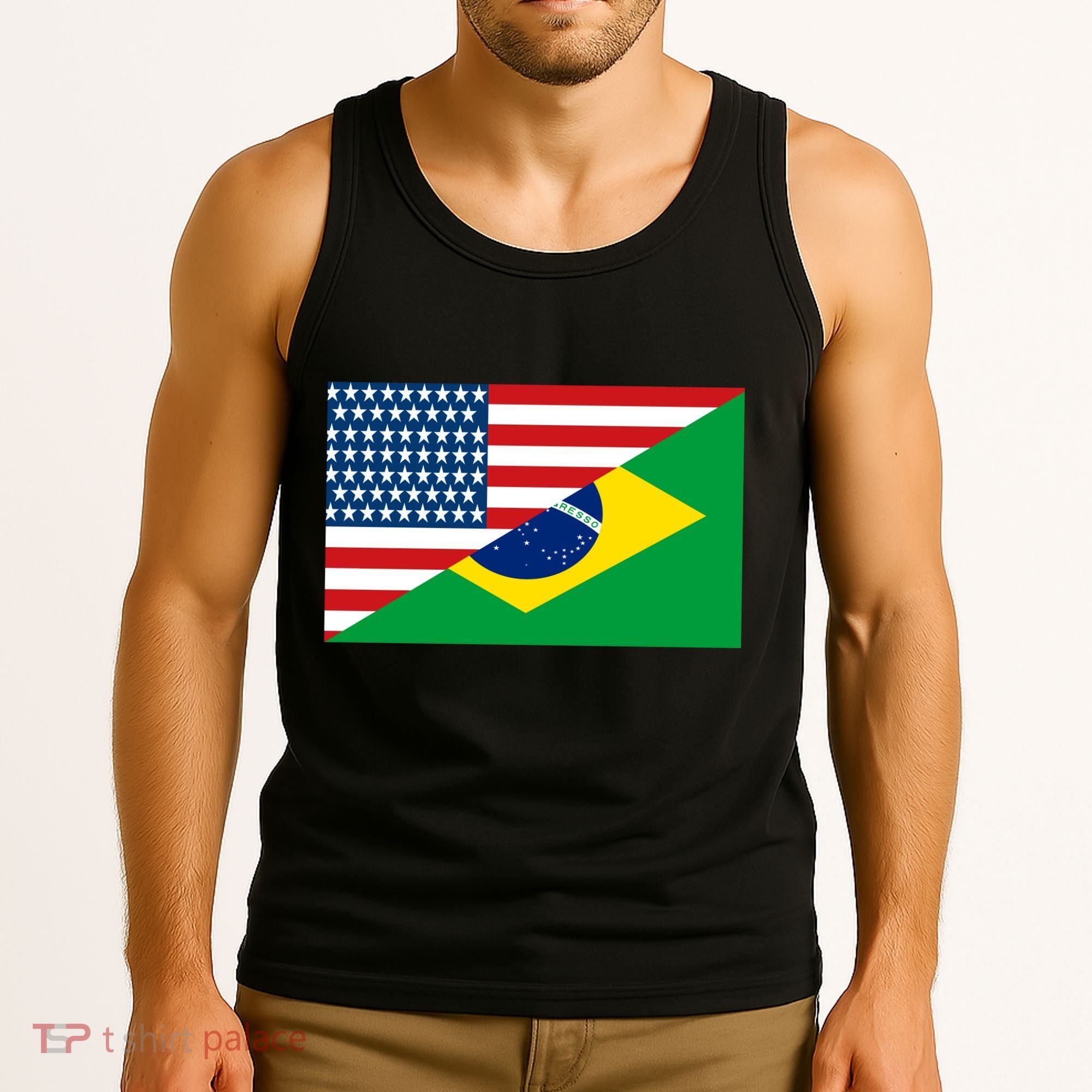 Brazil USA American Flag Tank Top