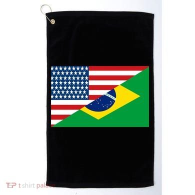 Brazil USA American Flag Golf Towel