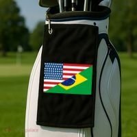 Brazil USA American Flag Golf Towel thumb 2