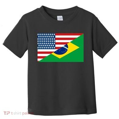 Brazil USA American Flag Toddler T-Shirt
