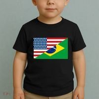 Brazil USA American Flag Toddler T-Shirt thumb 2