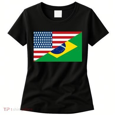 Brazil USA American Flag Women's T-Shirt