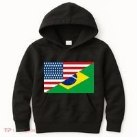 Brazil USA American Flag Kids Hoodie thumb 0