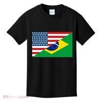 Brazil USA American Flag Kids T-Shirt thumb 0