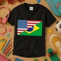 Brazil USA American Flag Kids T-Shirt thumb 3