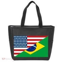 Brazil USA American Flag Tote Bag thumb 0