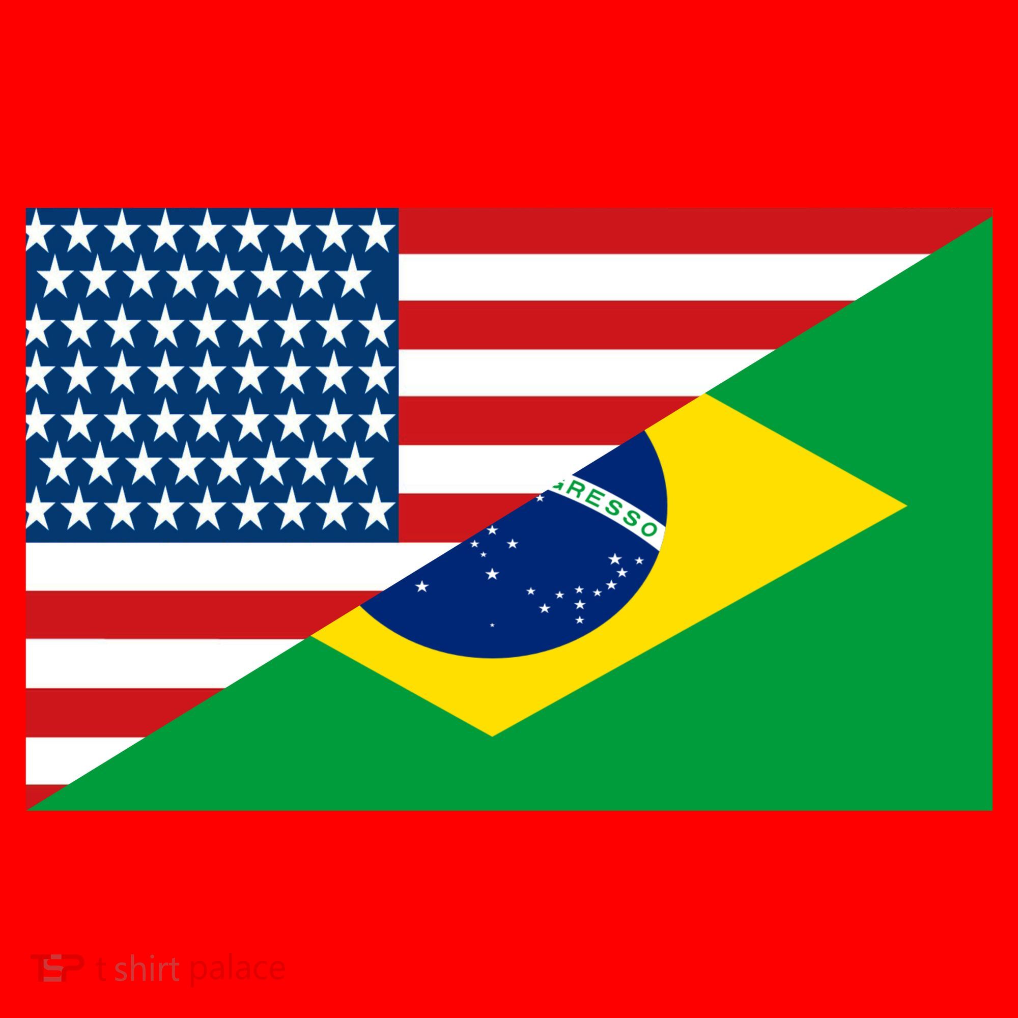 Brazil USA American Flag Santa Hat
