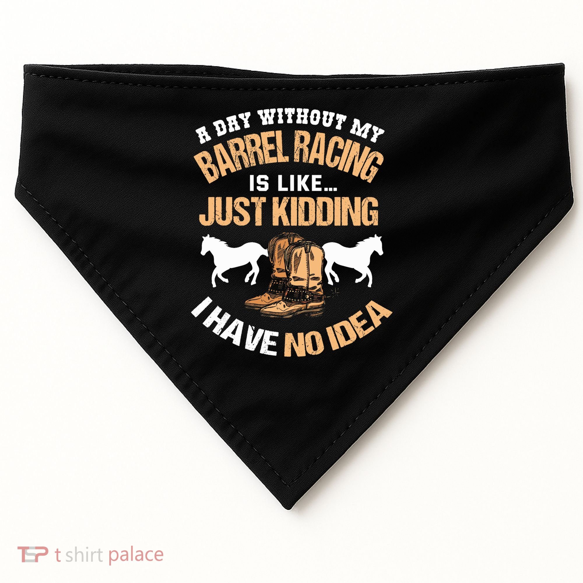 Barrel Racing Barrel Racing Lover Funny Barrel Racer USA-Made Doggie Bandana