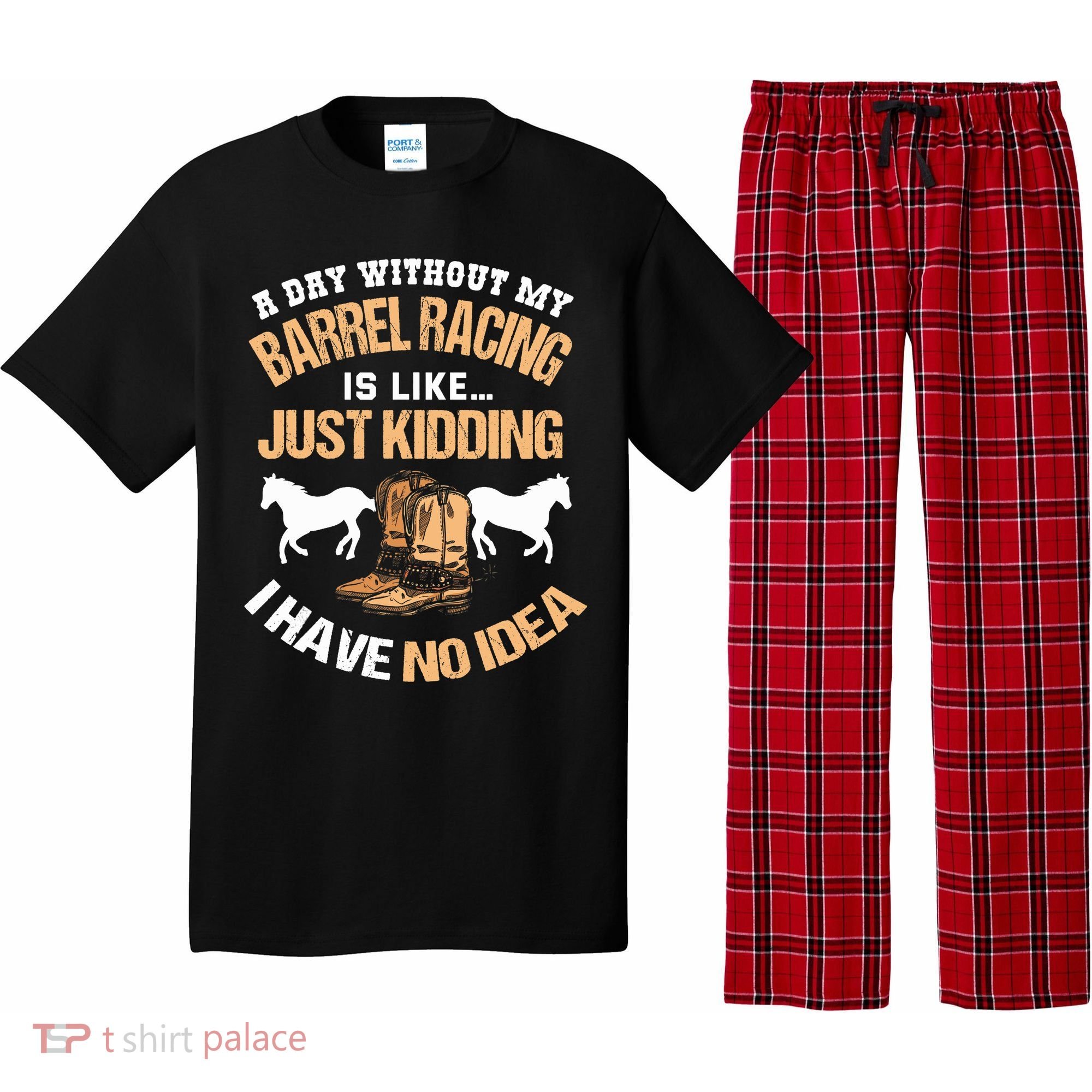 Barrel Racing Barrel Racing Lover Funny Barrel Racer Pajama Set