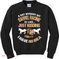 Barrel Racing Barrel Racing Lover Funny Barrel Racer Kids Sweatshirt thumb 0