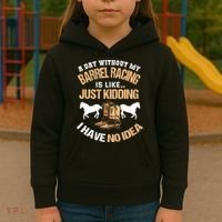 Barrel Racing Barrel Racing Lover Funny Barrel Racer Kids Hoodie thumb 3