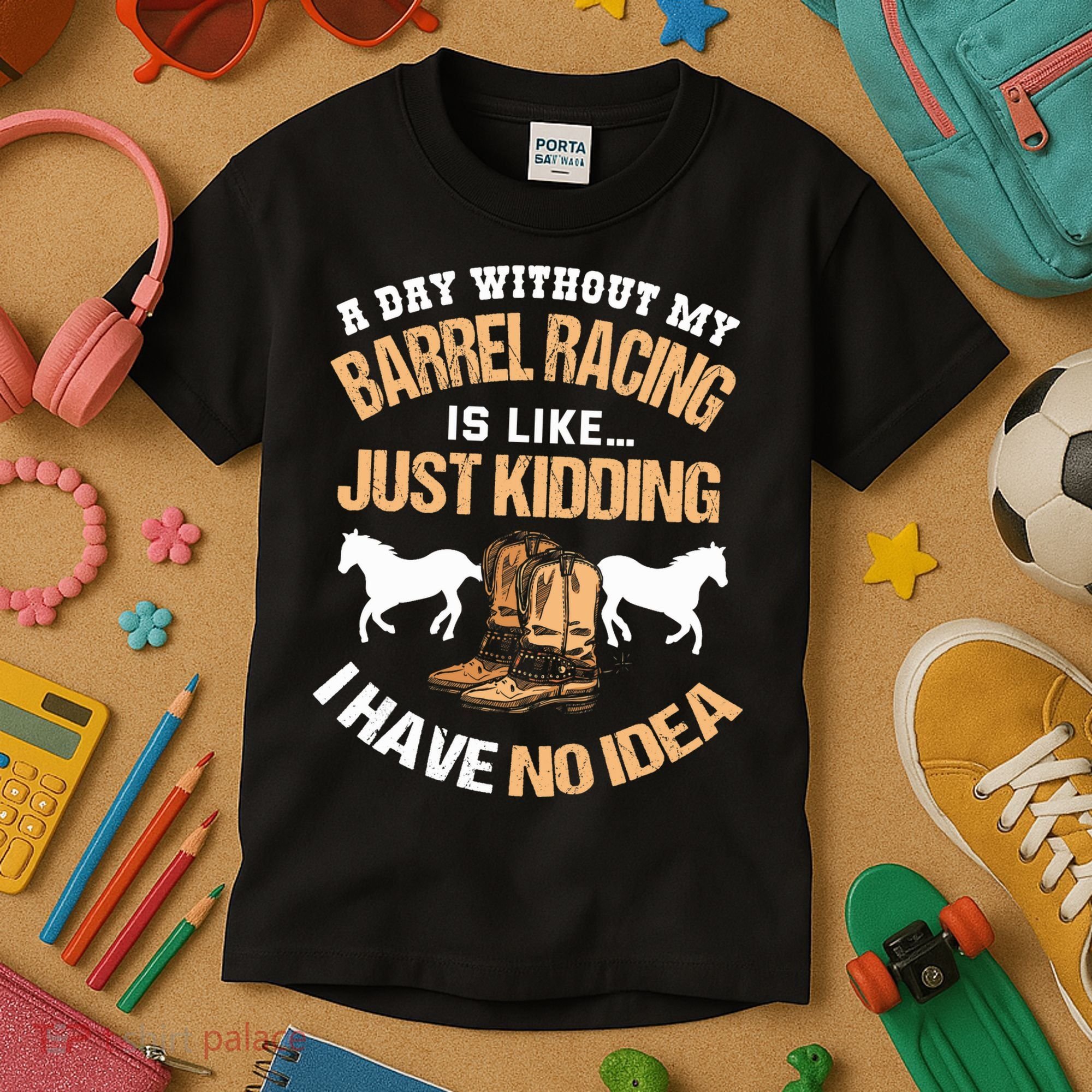 Barrel Racing Barrel Racing Lover Funny Barrel Racer Kids T-Shirt