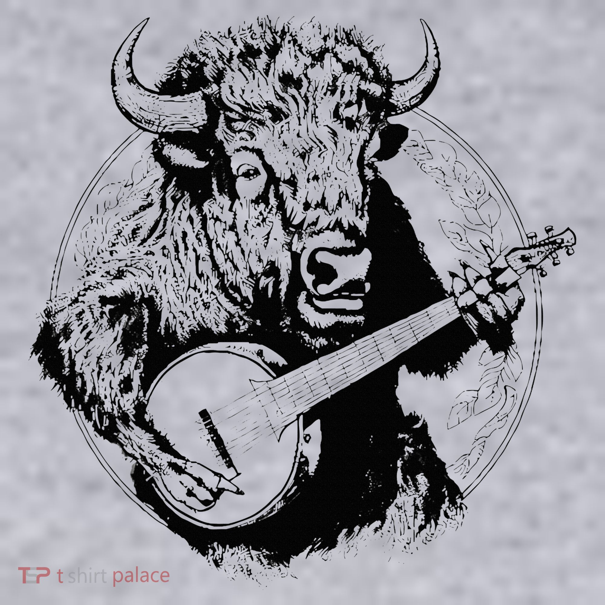 Buffalo Retro Bison Animal Playing Banjo Music Graphic Women's Sweatshirt