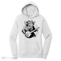 Buffalo Retro Bison Animal Playing Banjo Music Graphic Women's Hoodie thumb 0