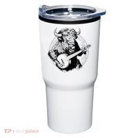 Buffalo Retro Bison Animal Playing Banjo Music Graphic Tumbler thumb 0