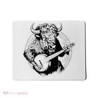 Buffalo Retro Bison Animal Playing Banjo Music Graphic Mousepad thumb 0