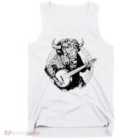 Buffalo Retro Bison Animal Playing Banjo Music Graphic Tank Top thumb 0