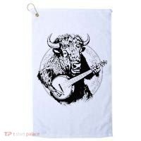 Buffalo Retro Bison Animal Playing Banjo Music Graphic Golf Towel thumb 0