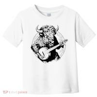 Buffalo Retro Bison Animal Playing Banjo Music Graphic Toddler T-Shirt thumb 0