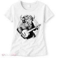 Buffalo Retro Bison Animal Playing Banjo Music Graphic Women's T-Shirt thumb 0