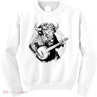 Buffalo Retro Bison Animal Playing Banjo Music Graphic Kids Sweatshirt thumb 0