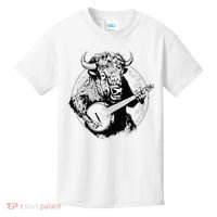 Buffalo Retro Bison Animal Playing Banjo Music Graphic Kids T-Shirt thumb 0