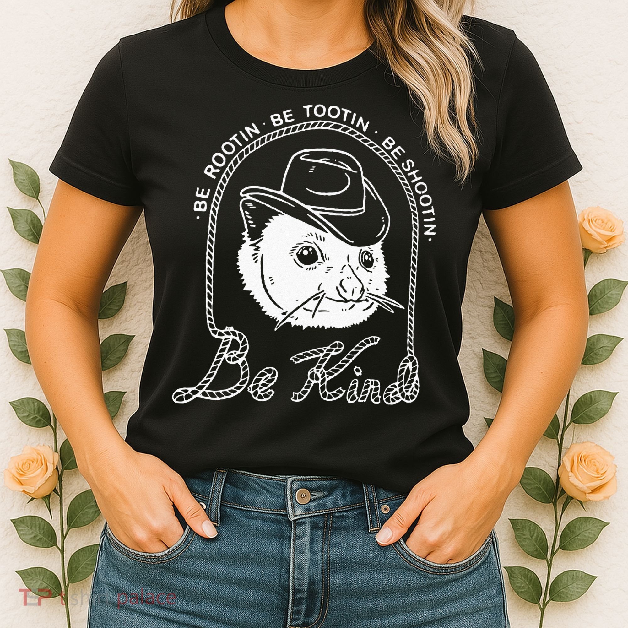 Be Rootin Be Tootin Be Shootin Be Kind Cowboy Opossum Lover Women's T-Shirt