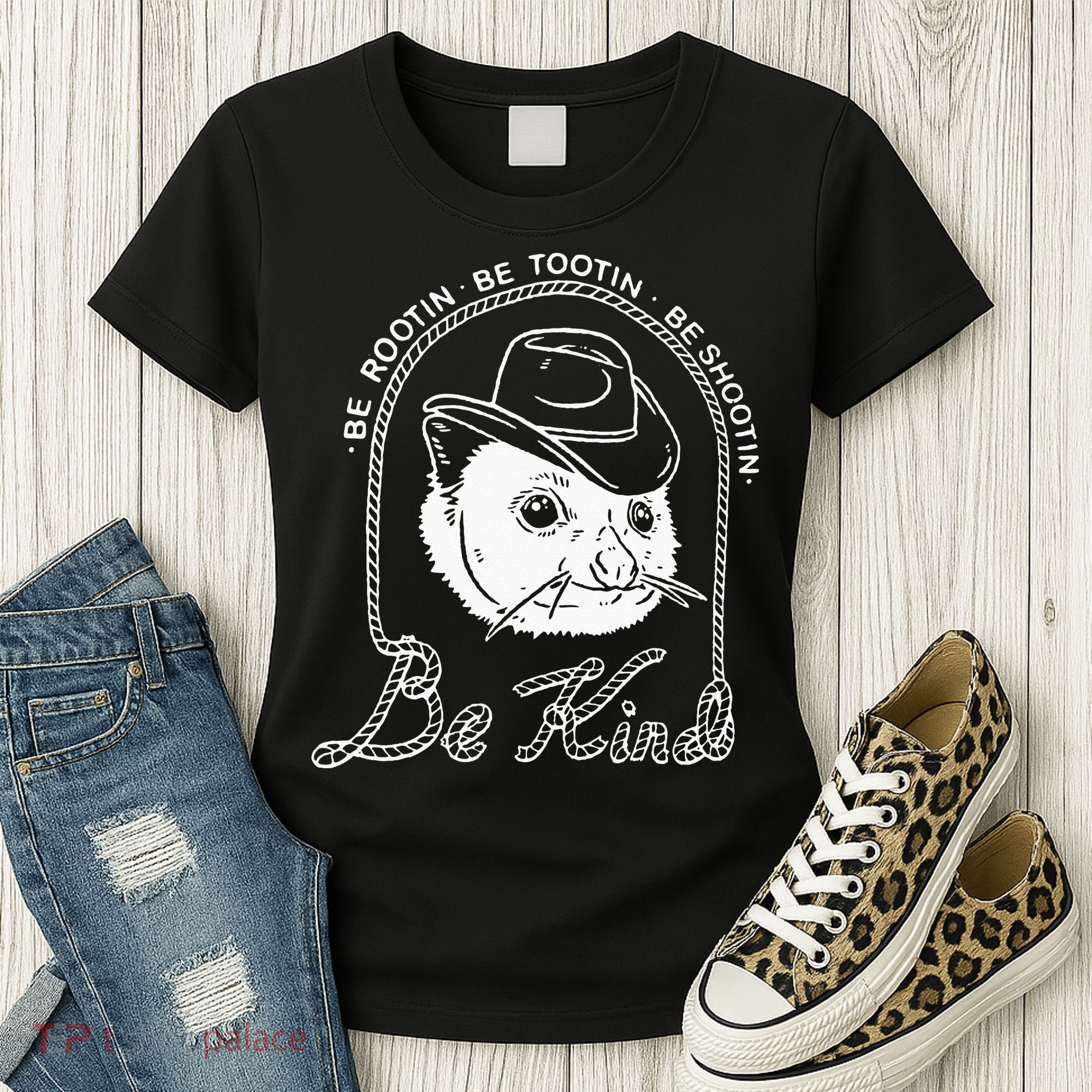 Be Rootin Be Tootin Be Shootin Be Kind Cowboy Opossum Lover Women's T-Shirt