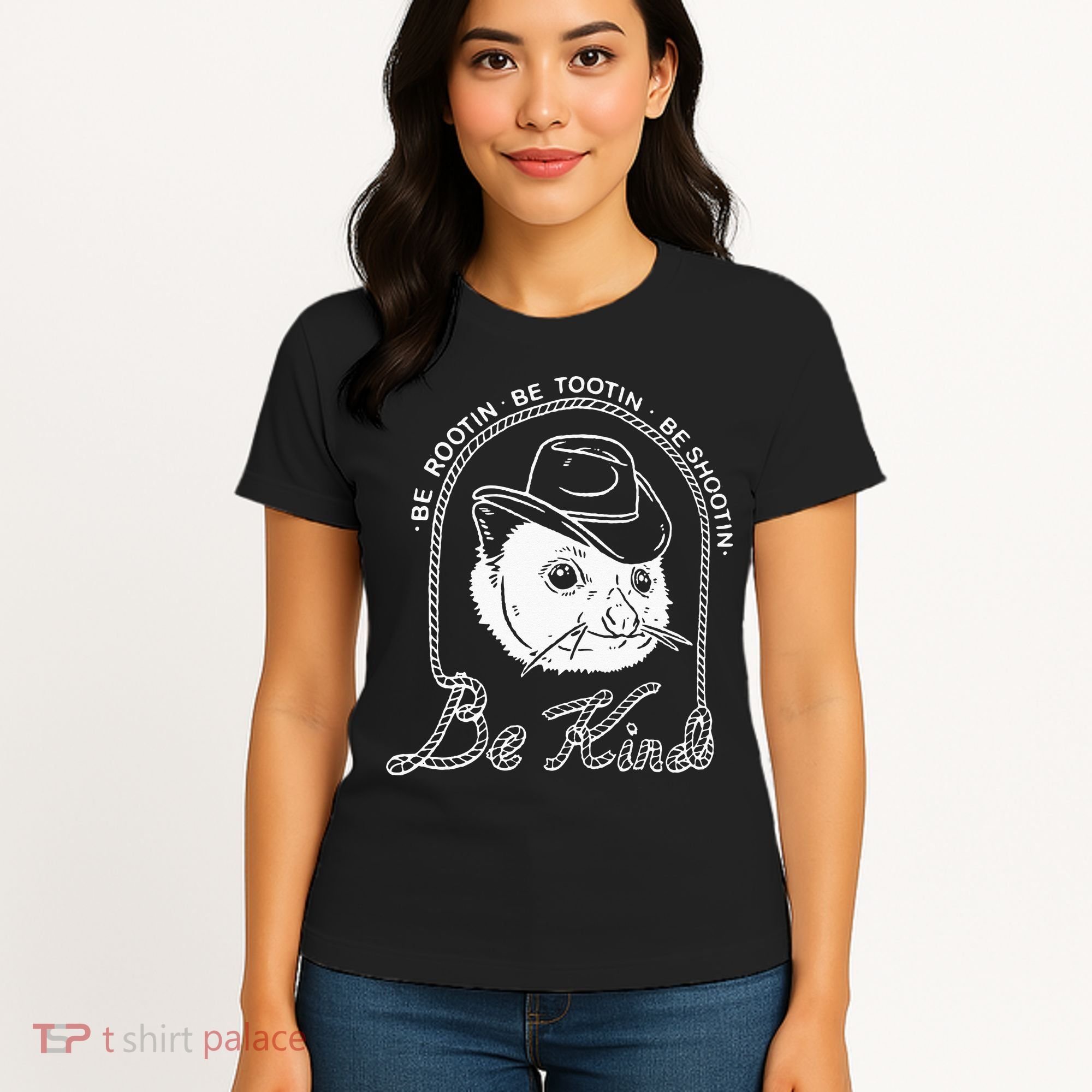 Be Rootin Be Tootin Be Shootin Be Kind Cowboy Opossum Lover Women's T-Shirt