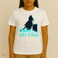 Barrel Racer Barrel Racing Horse Turn And Burn Teal Blue Cute Gift T-Shirt thumb 4