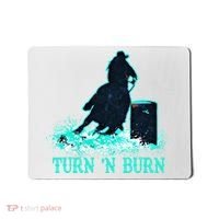 Barrel Racer Barrel Racing Horse Turn And Burn Teal Blue Cute Gift Mousepad thumb 0