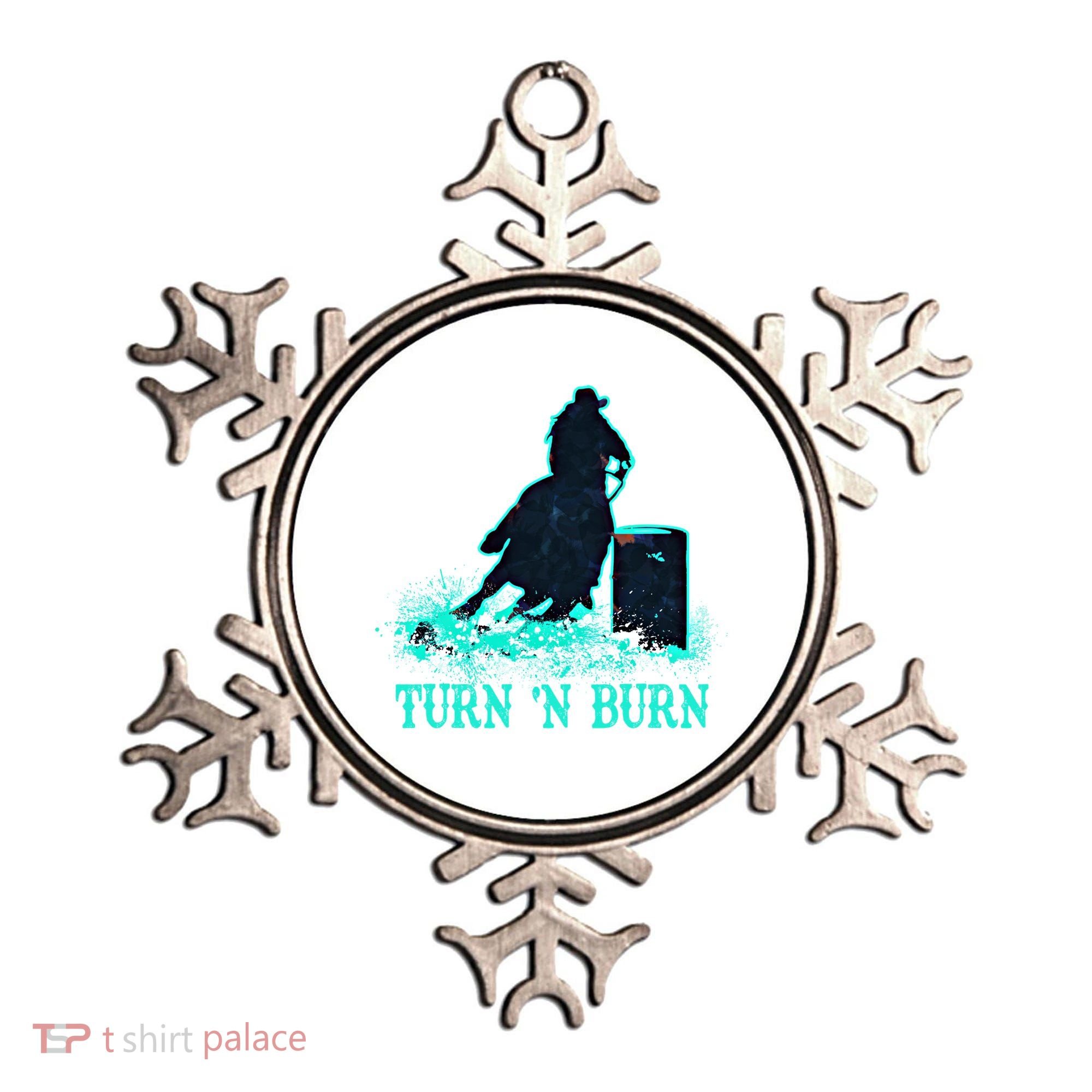 Barrel Racer Barrel Racing Horse Turn And Burn Teal Blue Cute Gift Ornament
