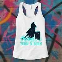 Barrel Racer Barrel Racing Horse Turn And Burn Teal Blue Cute Gift Women's Tank Top thumb 3