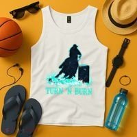 Barrel Racer Barrel Racing Horse Turn And Burn Teal Blue Cute Gift Tank Top thumb 4