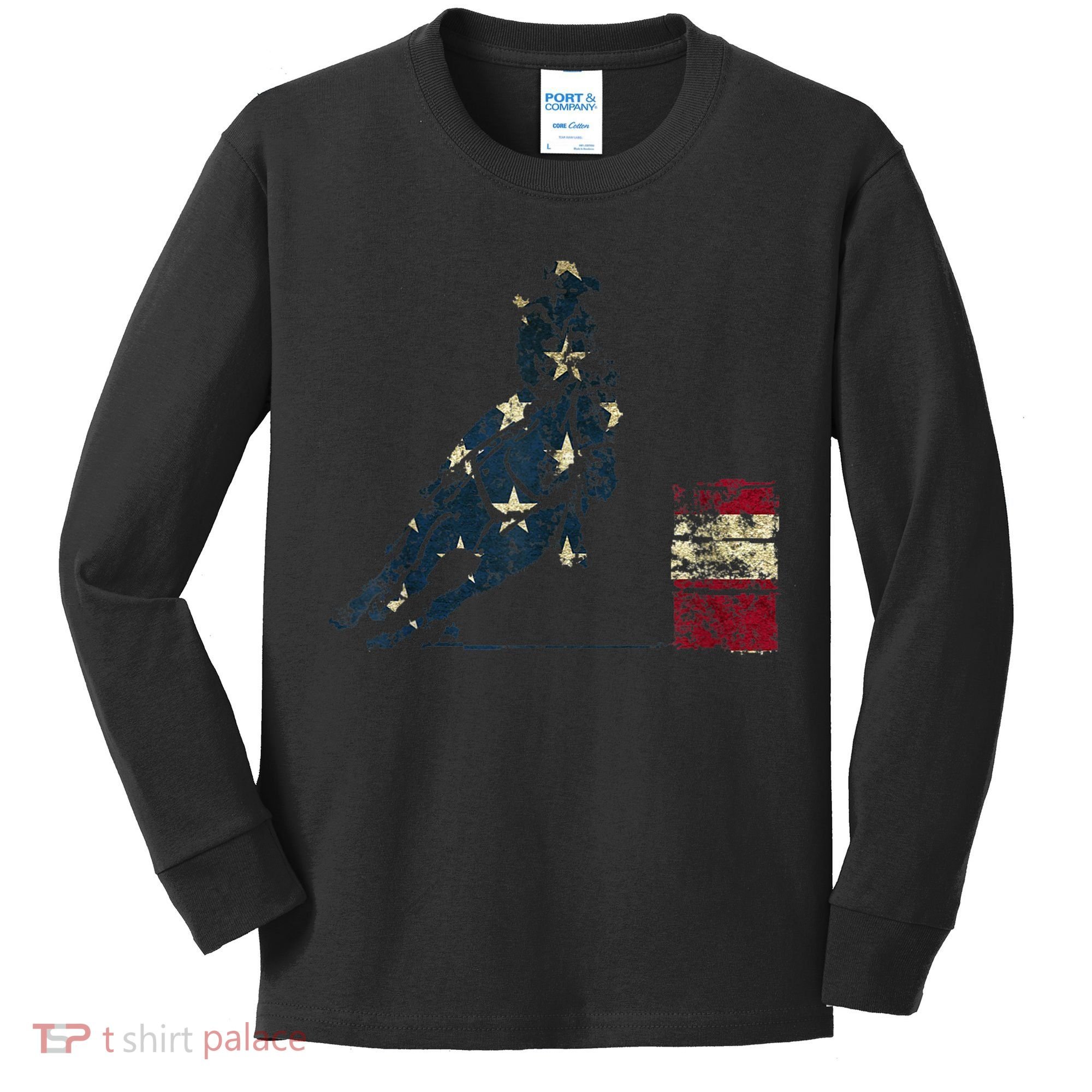 Barrel Racing Kids Long Sleeve Shirt