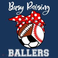 Busy Raising Ballers Funny Baseball Football Soccer Mom Women's Tank Top thumb 5