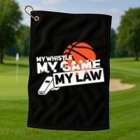 Basketball Referee - Basketballer Hoops Basketball Ref Golf Towel thumb 1